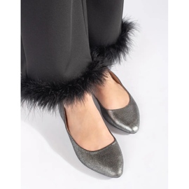 Naisten harmaat kimaltelevat ballerinakengät 2