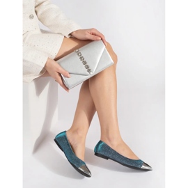 Siniset kiiltävät balettihousut, joissa hopeanvärinen varvas sininen 1