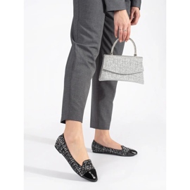 Naisten mustavalkoiset litteät ballerinakengät 1