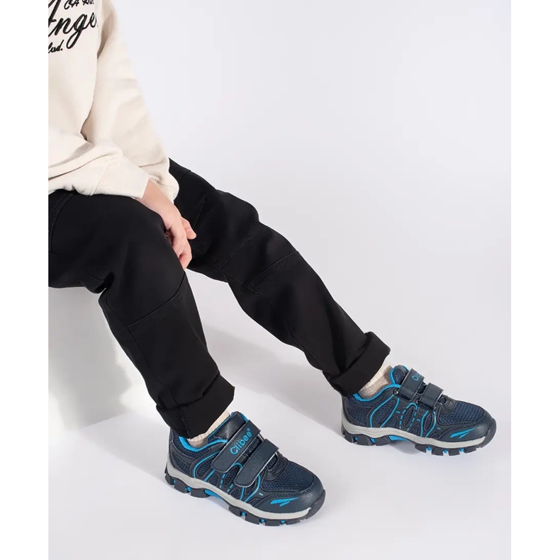 Tummansiniset poikien urheilukengät tarranauhalla sininen 2