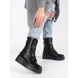 Seastar Mustat naisten työläiskengät paksulla pohjalla 1