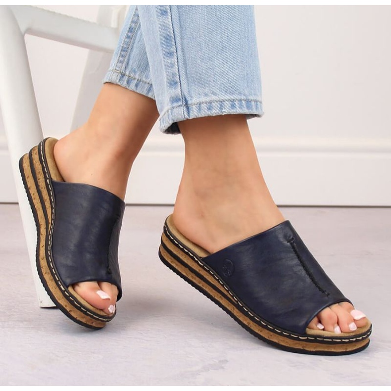 Mukavat Rieker W RKR670 varvastossut, tummansininen 1