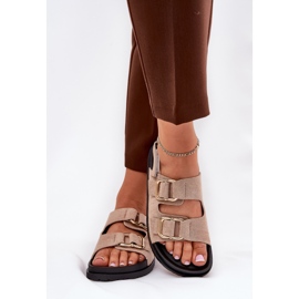 Naisten sandaalit, joissa on beige -soljet 3