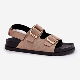Naisten sandaalit, joissa on beige -soljet 4