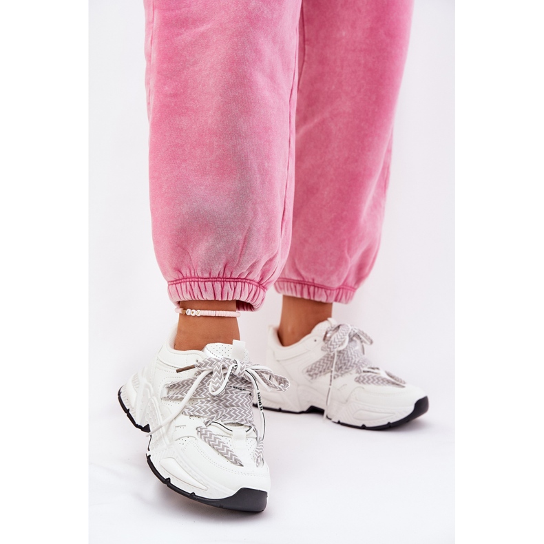 Lenkkarit Naisten urheilukengät kaksoisnauhalla valkoinen 2