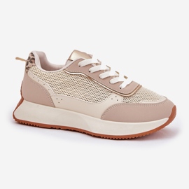 Naisten urheilukengät, joissa on verkot laiturilla beige 4