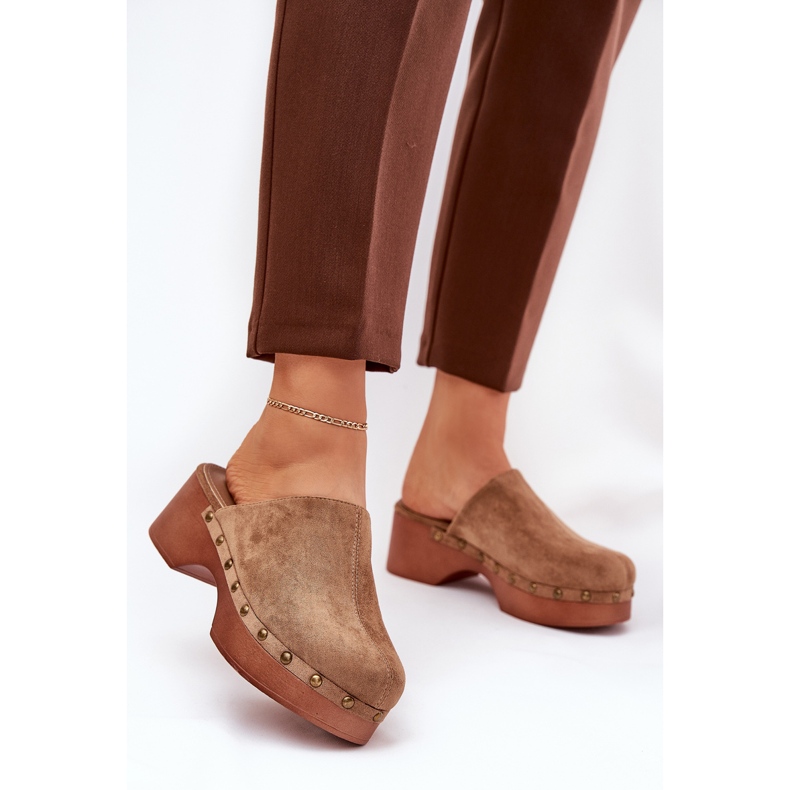 Tukkeutuu naisten flip -flopsin kanssa Eco mokkanahka -tuotteiden kanssa Camel ruskea 2