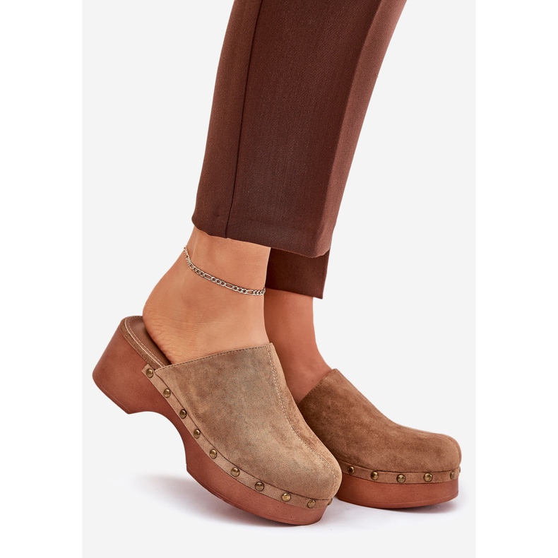 Tukkeutuu naisten flip -flopsin kanssa Eco mokkanahka -tuotteiden kanssa Camel ruskea 1