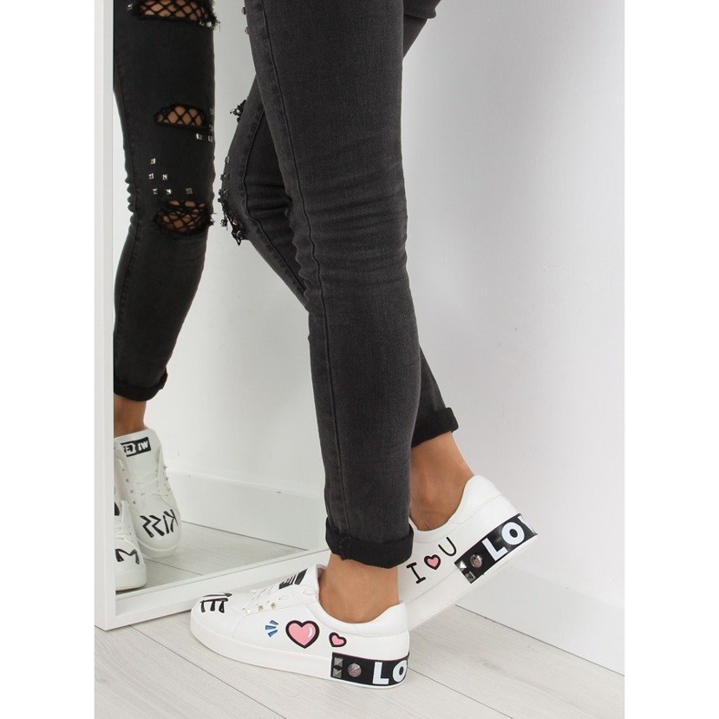 Valkoiset lenkkarit T302 Valkoisilla kirjoituksilla valkoinen 1