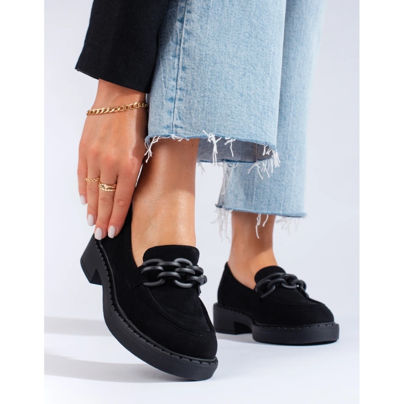 W. Potocki Naisten loafers Potocki mokkanahka musta 1