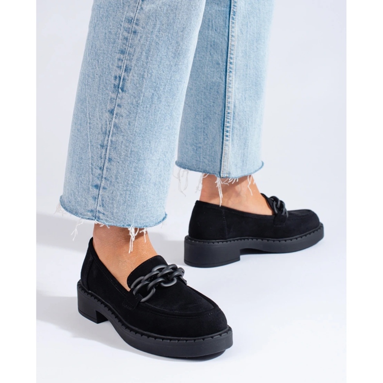 W. Potocki Naisten loafers Potocki mokkanahka musta 2