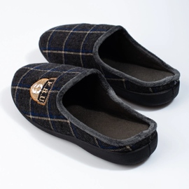 Shelovet miesten harmaat ruudulliset tossut 2