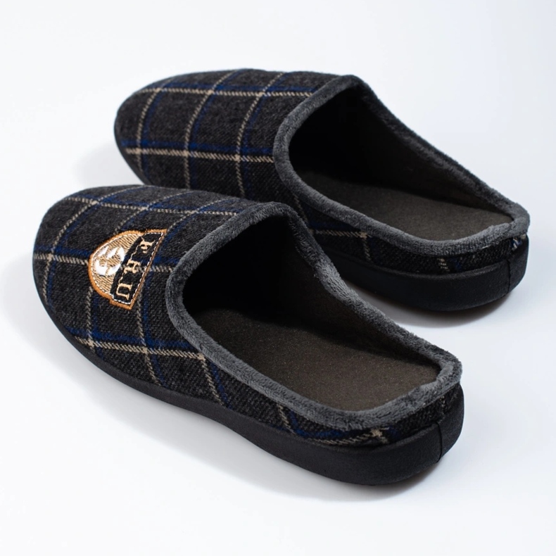 Shelovet miesten harmaat ruudulliset tossut 2