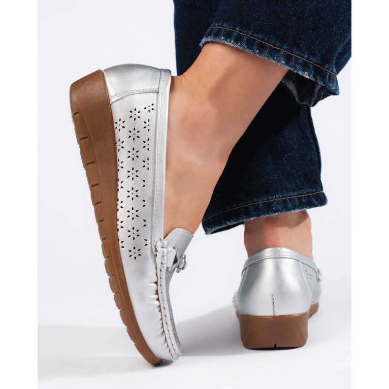 Naisten hopeiset mokasiinit hopea 2