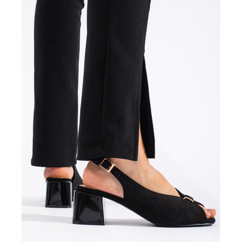 Goodin Tyylikkäät mustat korkokengät sandaalit 2