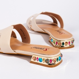 Naisten beige-tasaiset liukumäet 2