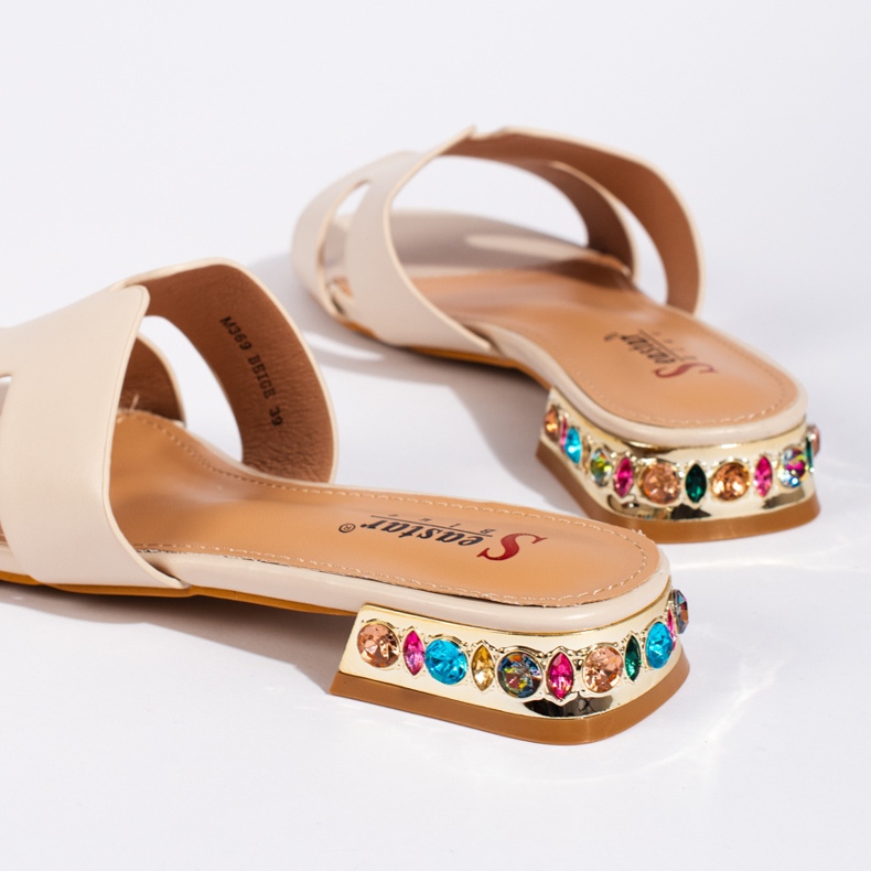 Naisten beige-tasaiset liukumäet 2