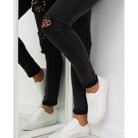 Naisten valkoiset yksiväriset tennarit valkoinen 1