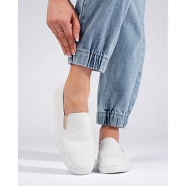 Naisten valkoiset harjakattoiset lenkkarit beige 2