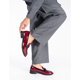 Naisten viininpunaiset patentoidut loaferit punainen 2