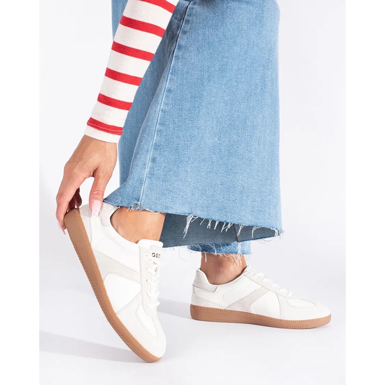 Goodin Valkoiset nahkaiset naisten tennarit valkoinen 1