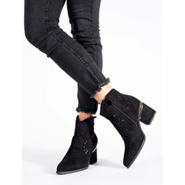 Naisten mustat harjakattoiset cowboysaappaat 2