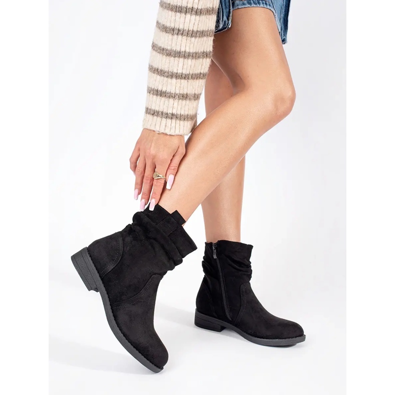 Naisten mustat mokkanahkaiset cowboysaappaat 1