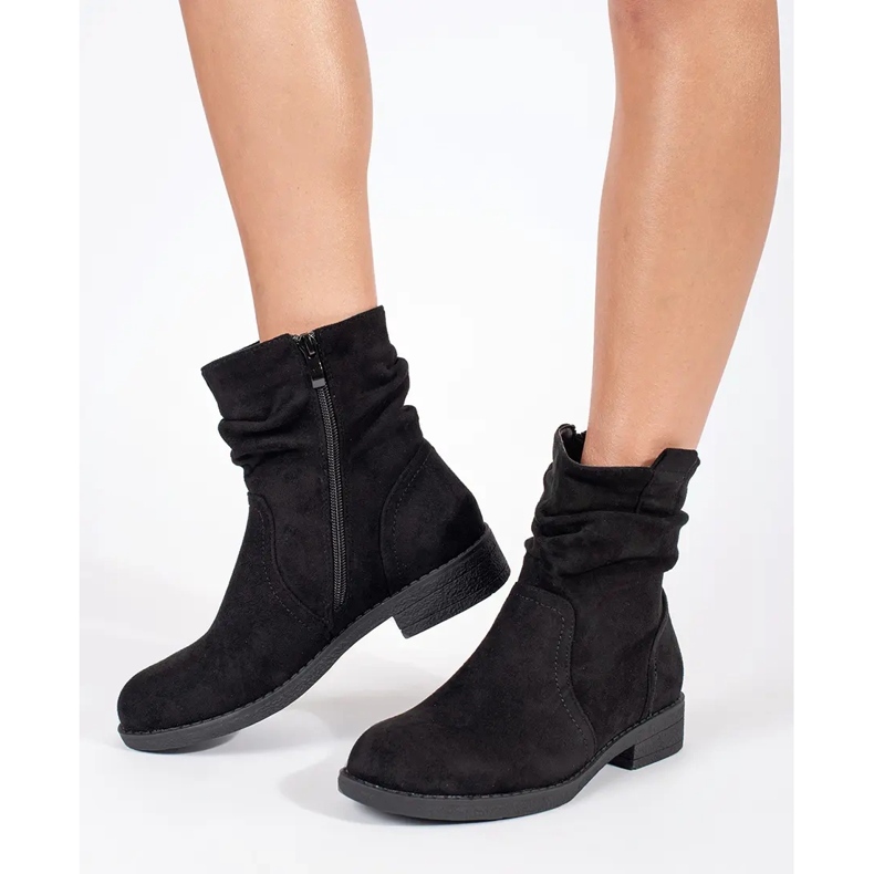 Naisten mustat mokkanahkaiset cowboysaappaat 2