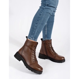 Sergio Leonen tummanruskeat nahkaiset nilkkurit paksulla pohjalla 1