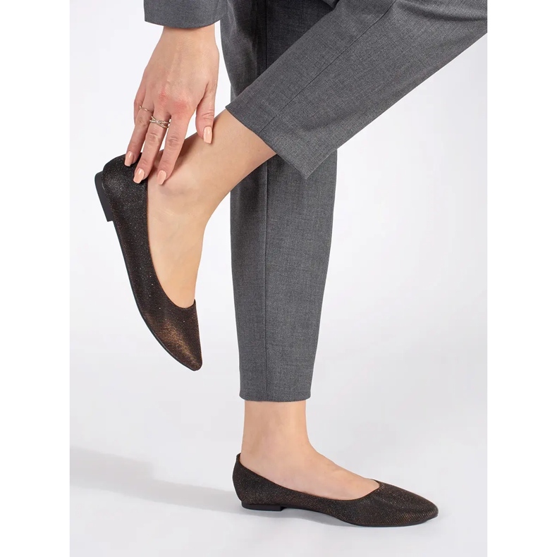 Mustat glitterballerinat tasaisella kantapäällä 1