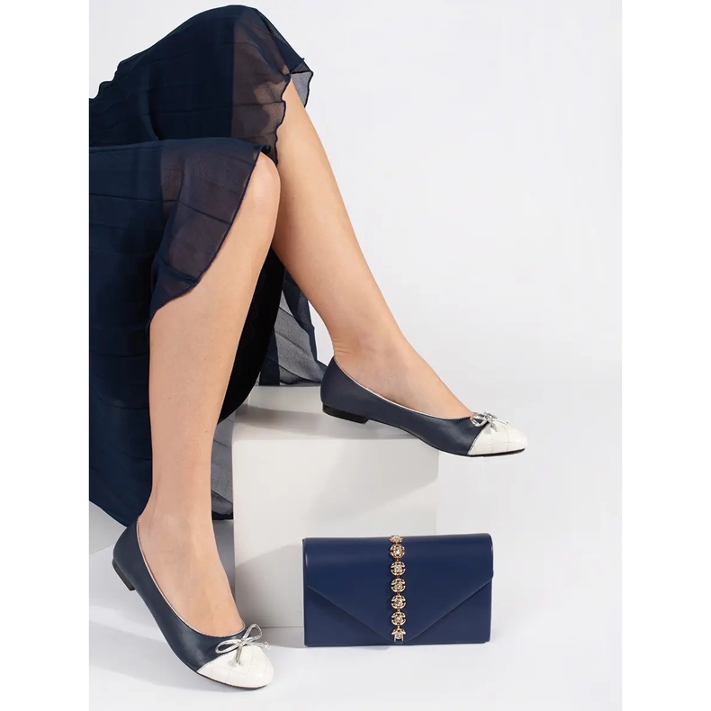 Goodin Naisten laivastonsiniset balettihousut hopeisella rusetilla sininen 2