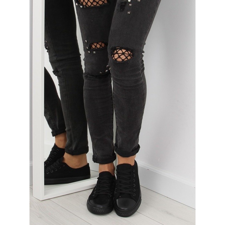 Mustat mustat yksiväriset naisten tennarit 2