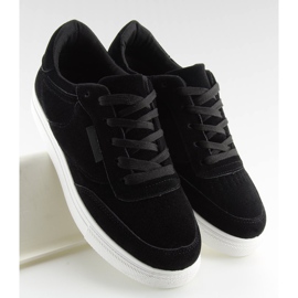 Mustat mokkanahkaiset naisten tennarit NB172 Musta valkoinen 2