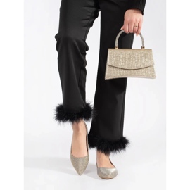 Naisten kultaiset kimaltelevat balerinat tasaisella kantapäällä kultainen 2