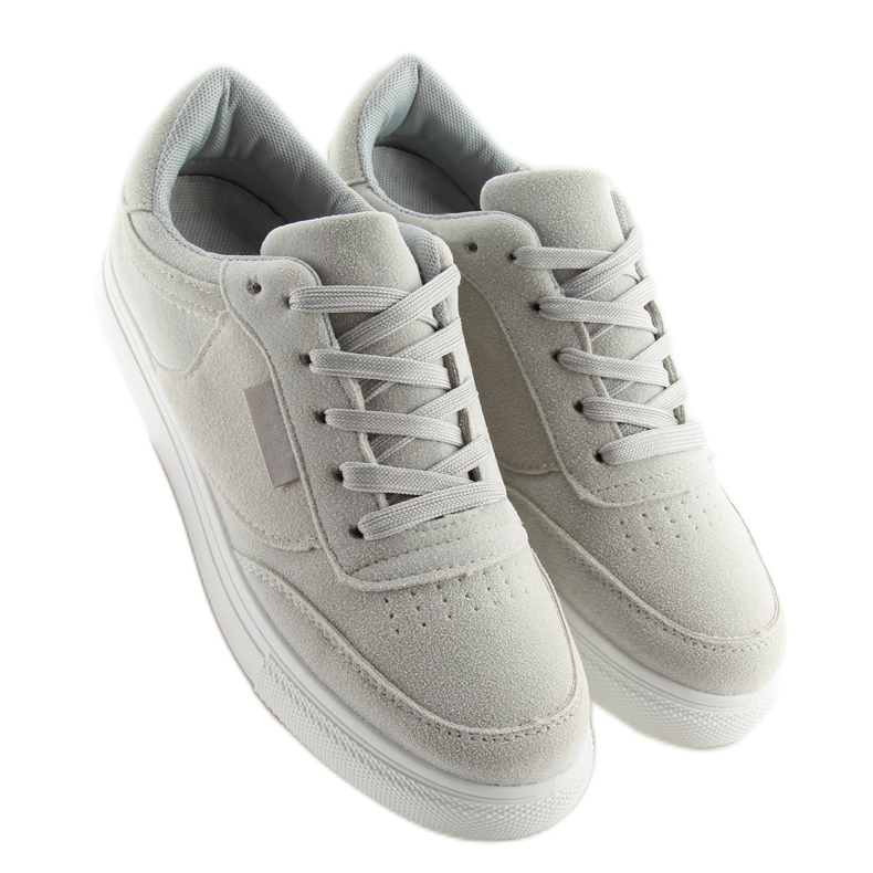 Harmaa mokkanahka naisten tennarit NB172 LT.GREY valkoinen 2