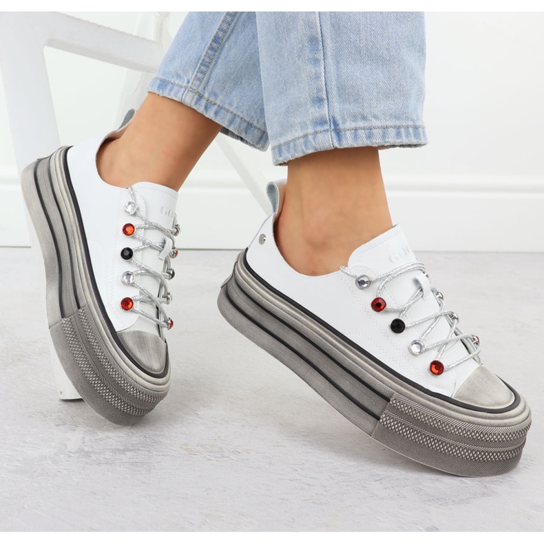 Nahka -lenkkarit valkoisella goe nn2n4054 -alustalla valkoinen 1