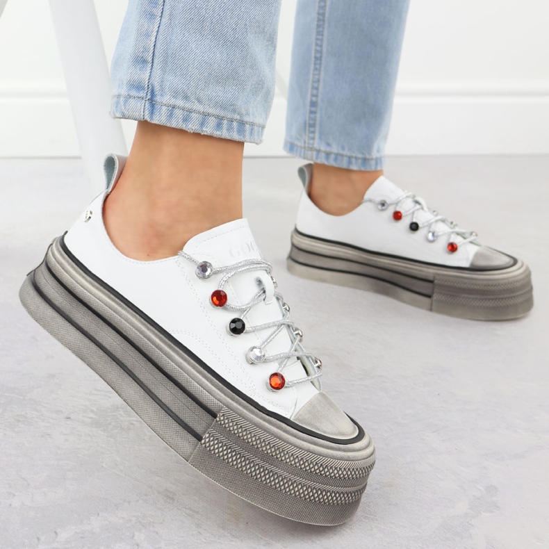 Nahka -lenkkarit valkoisella goe nn2n4054 -alustalla valkoinen 2