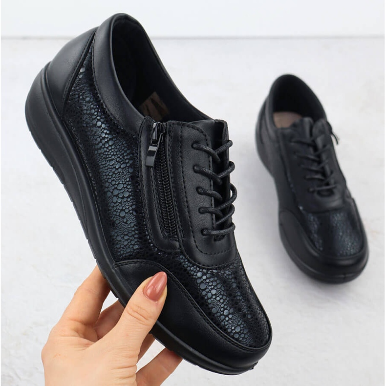 Naisten urheilukengät, joissa on mukava musta Unisoft 9017 Slider 1