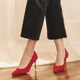 Marco Shoes Tyylikkäät mokkakorkokengät punainen 1