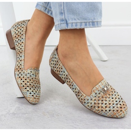 Naisten avoimet kengät matalalla korkokengillä Beige M. Daszyński SA222-3 1