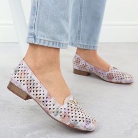 Matalakorkoiset naisten kengät kukilla M. Daszyński SA222-3 monivärinen 2