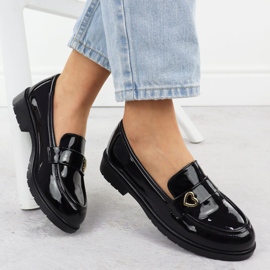 S.Barski Mokkasiinit naisten lakatut kengät Black S. Barski Hy51-379 musta 1