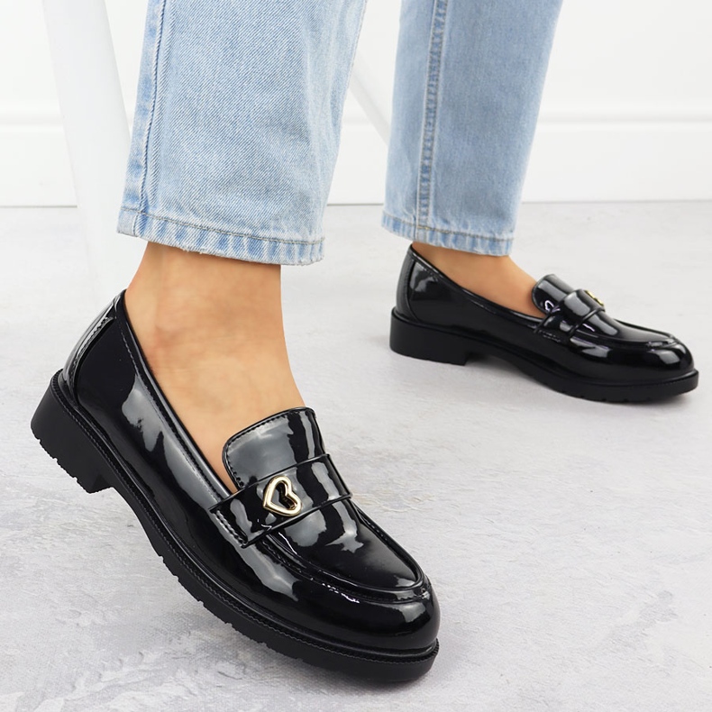 S.Barski Mokkasiinit naisten lakatut kengät Black S. Barski Hy51-379 musta 2