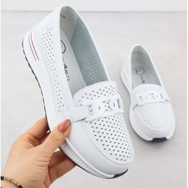 Naisten nahkakengät Białe Filippo DP4400 Openwork Platform valkoinen 1