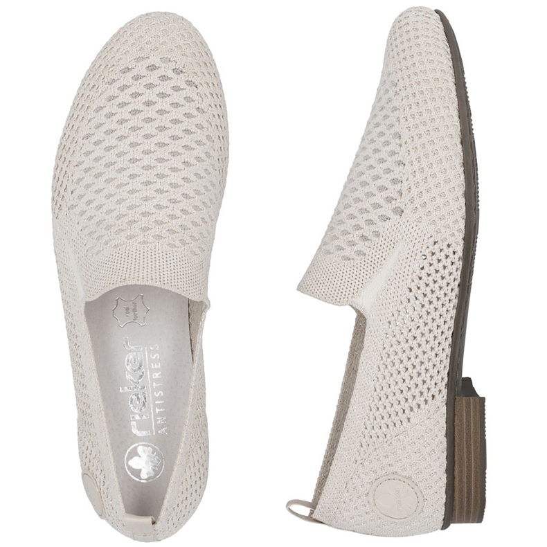 Naisten tekstiilikengät Openwork Beige Rieker 51969-90 2