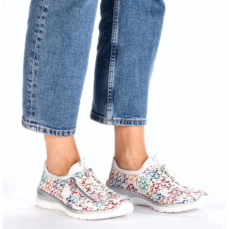 Naisten urheilukengät Openwork White Rieker L3252-90 valkoinen 2