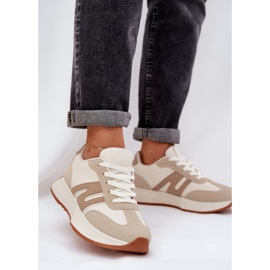 Naisten urheilukengät alustalla, beige 2