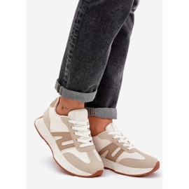 Naisten urheilukengät alustalla, beige 1