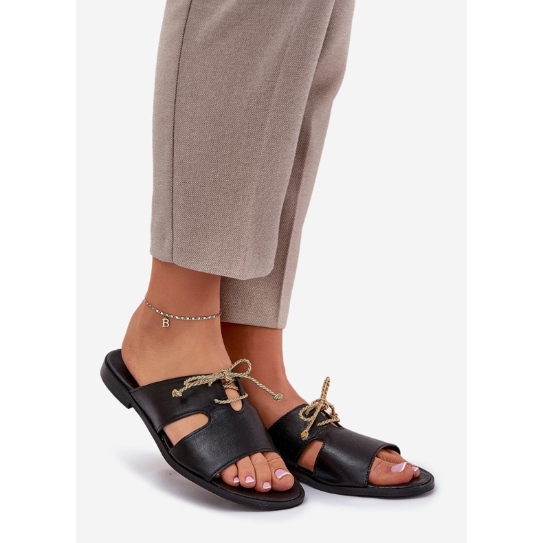 Naisten nahkainen flip flops zazoo 3022 musta 1