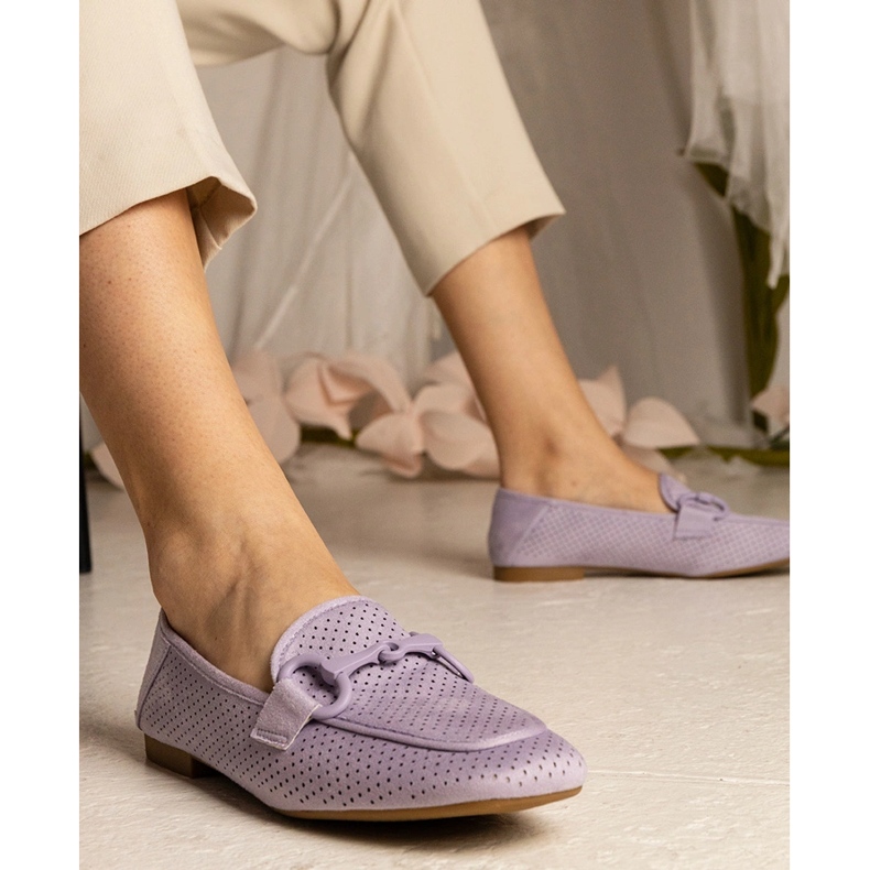 Violetti naisten avoin työsuhde koristeella 1